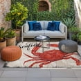 thumbnail image 2 of Crab Nautical Outdoor Rug for Patio/Deck/Porch, Non-Slip Large Area Rug 5 x 7 Ft, Coastal Ocean Summer Sea Vintage Art Indoor Outdoor Rugs Washable Area Rugs, Reversible Camping Rug Carpet Runner, 2 of 8