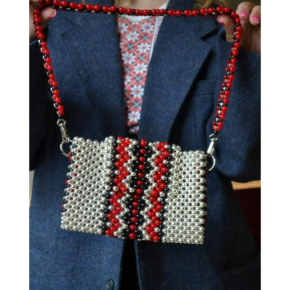 Handmade Multicolor Pearl Beaded Bag Ideal Gifting Elegant Style Handbag for Women's & Girls Use