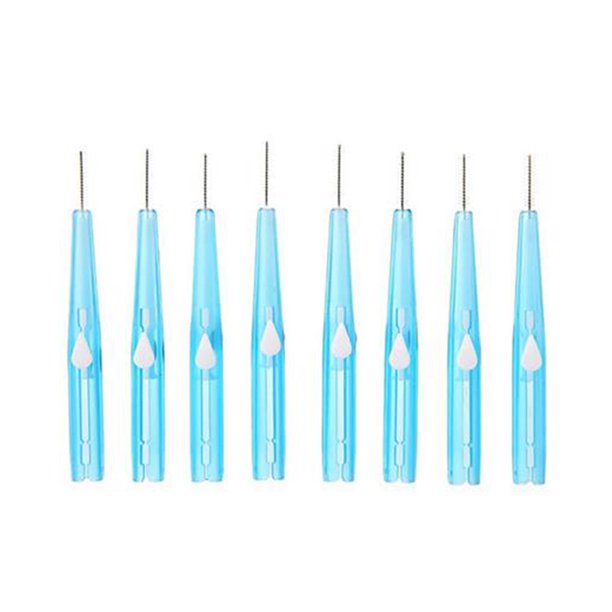 EeaseMX 60 palillos de dientes de 0,7 mm para ortodoncia, limpieza profunda, higiene bucal, cepillos e hilo dental (azul)