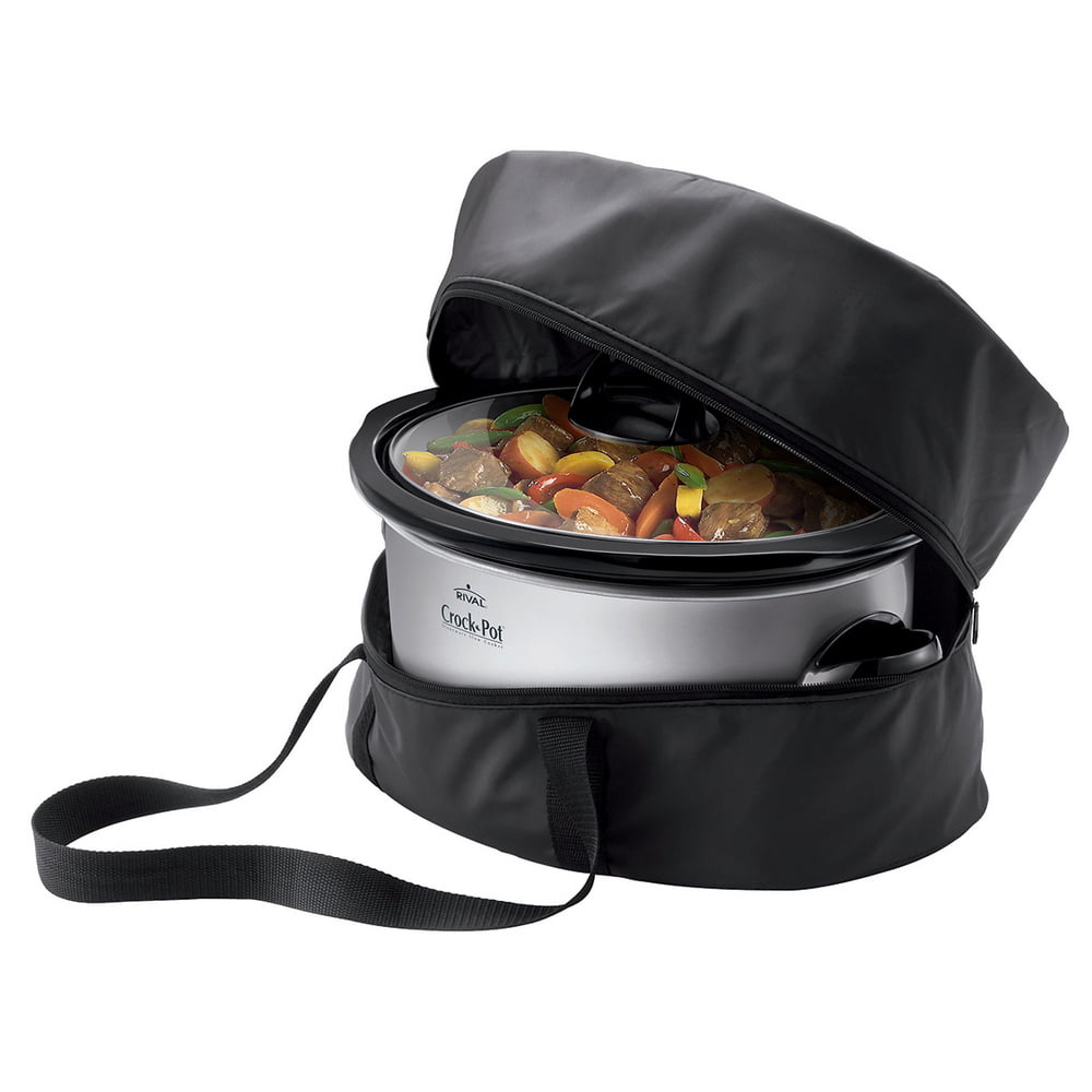 YOREPEK 2 Layer Slow Cooker Carrier, Compatible with 6, 7, 8 Quart  Crock-Pot, Insulated Large Slow Cooker Travel Bag with Bottom Pad Lid  Fasten