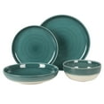 thumbnail image 5 of Gibson Elite Clarina 16 Piece Double Bowl Stoneware Reactive Glaze Round Plates and Bowls Dinnerware Set - Teal, 5 of 6