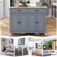 thumbnail image 6 of Kitchen Island Cart with Spacious Tabletop and Locking Wheels, 54.3" Large Kitchen Trolley Cart with 4 Door Cabinet and Two Storage Drawers, Spice Rack Towel Rack, Rolling Kitchen Island Cart, Blue, 6 of 7