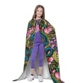 thumbnail image 4 of Honeii Snake And Flower Print Poncho Cape, Cloak Coat, Snuggly Hooded Wearable Blanket, Hooded Cape For Teenagers,Halloween Costumes-Small, 4 of 7