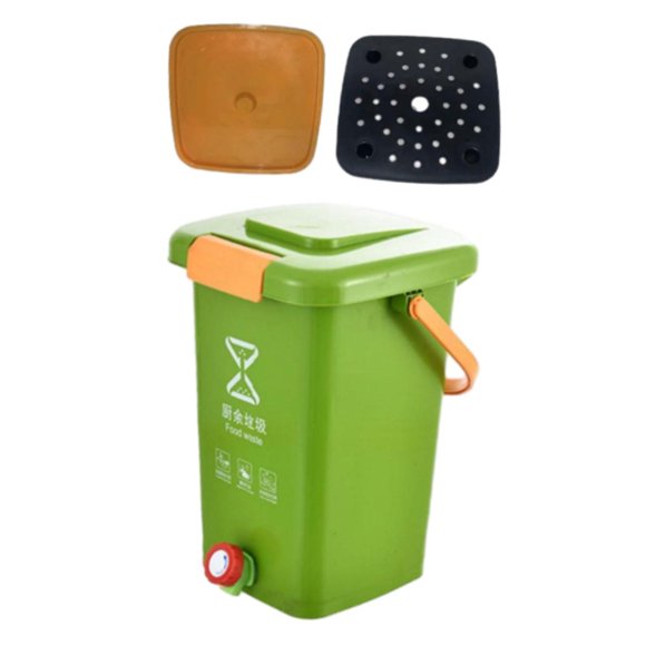 jesticaly Seau à Compost pour Déchets de Cuisine Contenant à Déchets Élégant pour Garde-Manger Maison Comptoir L Vert TG