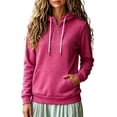 thumbnail image 3 of Tqcoqu Women's Quarter Zip Hoodie,Drawstring Hood Long Sleeve Pullover Sweatshirt with Kangaroo Pocket,Casual Fall Winter Solid Top, 3 of 6
