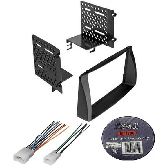 Absolute Package4 Car Stereo Installation Kit Compatible with Toyota Corolla 2003 – 2008 In-Dash Mounting Kit, and Harness for Double Din Radio Receivers