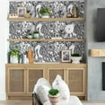 thumbnail image 3 of S4Sassy Peel and Stick Wall Covering, Floral Garden Wallpaper Removable Wallwrap - Black Textured Instant Wall Mural for Bedroom, Bathroom, Laundry Room, Closet Interior (25"x360" inch), 3 of 9
