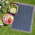 thumbnail image 4 of Outdoor Rug  5x7 Bordered Navy Blue Gray Modern Area Rugs For Indoor And Patios Porches Waterproof Washable Porch Deck Outside Carpet (bordered 5 X 7), 4 of 9