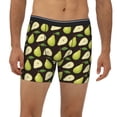 thumbnail image 2 of Men'S Boxer Briefs, Cute Lime Green Pear Black Soft And Breathable Mens Underwear Boxer Briefs With Widen Waist, 2 of 2