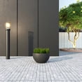 thumbnail image 6 of LeisureMod Grove Mid-Century Modern Fiberstone and Clay Planter - Round Plant Pot with Drainage Holes for Indoor and Outdoor Home (Black, 6" Height), 6 of 8