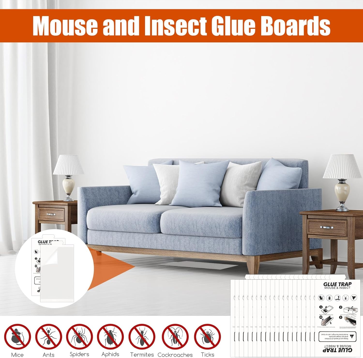 G·PEH Sticky Mouse Traps 36 Pack Mouse Traps Glue Boards Safe and Easy to Use Bug and Pest Control