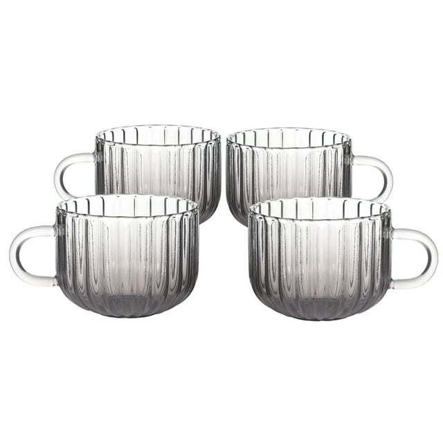 Set de 4 Tazas de Cristal Humo 410 ML