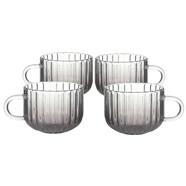 Set de 4 Tazas de Cristal Humo 410 ML