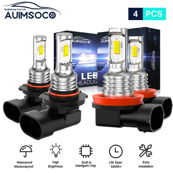 For Chevy Camaro 2016 2017 2018 LED Headlight 9005 H11 Bulbs , 40W High Power Lamps, 6000K Pure White, Easy To Install, 4000LM Ultra Bright, Plug-N-Play Halogen Replacement