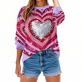 thumbnail image 3 of Uootdi Valentine's Day Sweatshirt for Women Crew Neck Love Heart Printed Graphic Sweatshirts Casual Holiday Long Sleeve Graphic Tee Tops Gift, 3 of 9