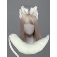 thumbnail image 1 of Set de peluca CoFoWo con orejas de lobo blancas y cola de 60 cm, 1 of 6