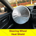 thumbnail image 3 of 2X Car Steering Wheel Sunshade Side Window Shade Silver Coated Cloth Steering Wheel Cover Sunscreen Insulation, 3 of 7