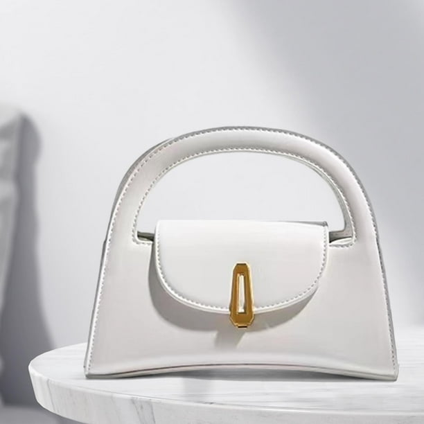 Bolso de mano Salvador de cuero PU Blanco para mujer