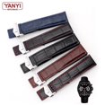 thumbnail image 3 of Pulsera de cuero 19 mm 20 mm 22 m para Tag Heuer Correa de reloj Relojes de pulsera para hombre Accesorios de banda Hebilla plegable Correa de reloj de cuero-negro Rojo Negro, 3 of 4