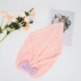 thumbnail image 5 of 2pcs Hair Drying Towels Triangular Hair Towel Wrap for Women Bow Hair Drying Cap for Hair Pink, 5 of 7