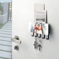 thumbnail image 5 of Penguin Scarf Hat Trees Mail Holder Organizer Wall Mount with Shelf Key Holder Key Rack with 5 Key Hooks for Wall Decorative, 5 of 6