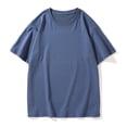 thumbnail image 3 of Lovzfmll Womens Summer Tops! Womens Short Sleeve Round Neck Shirts Summer Basic Tee Dark Blue 3XL, 3 of 7