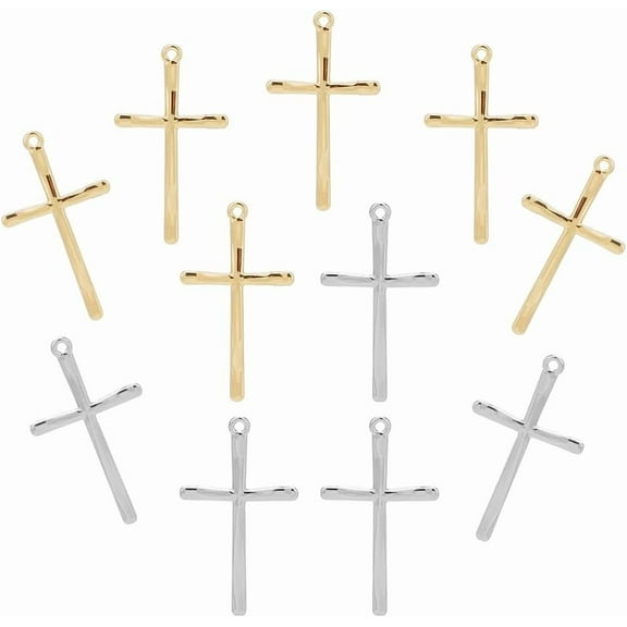 20 pcs Cross Pendants Silver golden Religion Alloy Cross Pendant for Necklace Bracelet Jewelry Making DIY Crafting