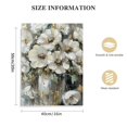 thumbnail image 2 of Creowell Bathroom Wall Art Flower Painting White and Gray Floral with Gold Picture on Canvas, Women Bedroom Walls Decor 16x20 in/12x16 in, 2 of 5