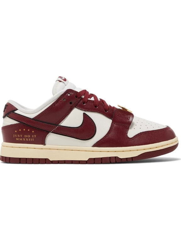 Women's Nike Dunk Low SE "Just Do It" Sail/Team Red-Black-Muslin (DV1160 101) - 8.5