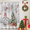 thumbnail image 5 of Grey Gnomes Christmas Shower Curtains for Bathroom, Xmas Tree Branch Balls Snowflake Waterproof Fabric Shower Curtain for Bathroom Bathtub Decoration, Machine Washable, 72"x84", 5 of 9