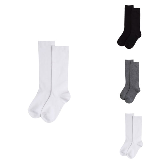 Kids' Solid Color Knee-High Socks, Warm Thick Cotton Blend Winter Stockings for Boys and Girls, Comfortable Knit Design for School Season