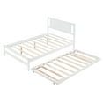 thumbnail image 5 of Harper & Bright Designs Full Size Platform Bed with Adjustable Trundle, Wooden Full Bed Frame with Headboard, White, 5 of 16