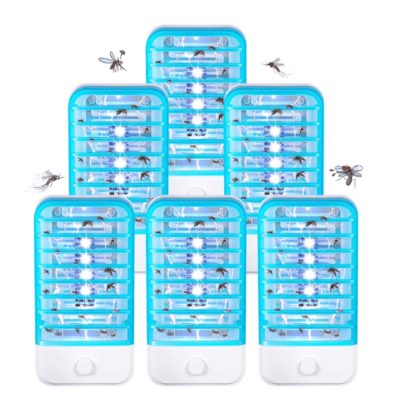 Lyzwn Indoor Bug Zapper, 6 Pack Plug in Gnat Killer, Electronic Insect Killer Fly Trap, Mosquito Zapper for Home, Kitchen, Bedroom, Baby Room, Office
