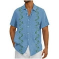 thumbnail image 1 of Mens Casual Botón Arriba Camisas Manga Corta Vintage Boliche Cuba Playa Camisas de Verano Botón Arriba, 1 of 5