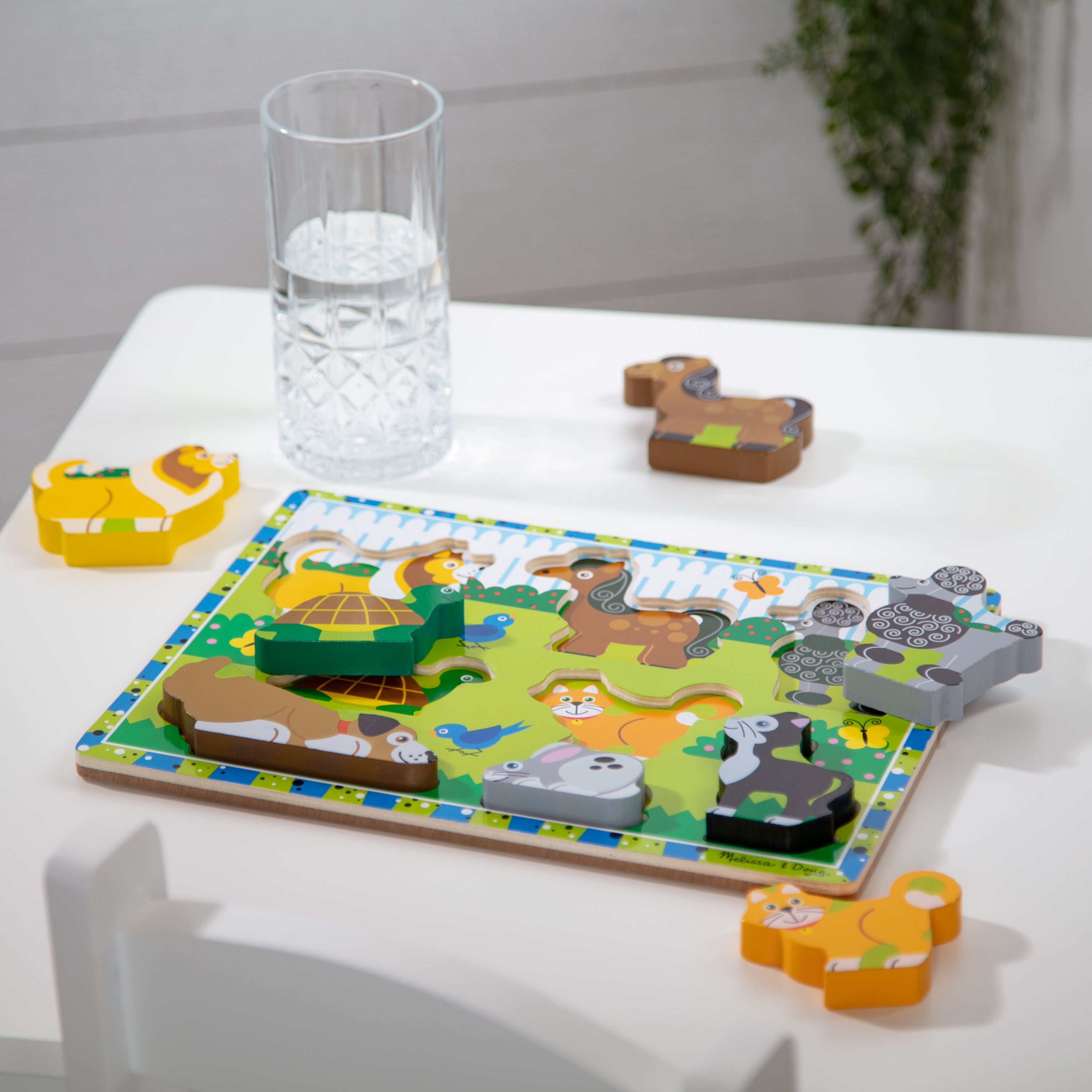 Melissa & Doug Pets Wooden Chunky Puzzle (8 Pcs) - FSC-Certified Materials