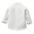 thumbnail image 6 of WOLLED Kids Baby Boys Formal Gown Outfits Toddler Solid Color Shirt Tops with Bowtie and Long Pants Set for 6 M-12 Years, 6 of 9