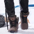 thumbnail image 6 of CHENge Winter Boots for Men Waterproofs Leather Zip-Up High Top Thermal Breathable Shorts Pull-On Outdoor Hiking Shoes(Brown,9.5), 6 of 7