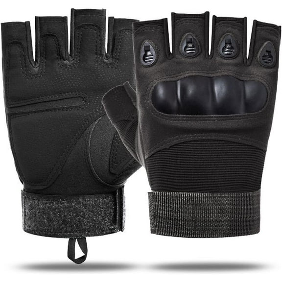Outdoor Men's Knuckle Protection Workout Training Fingerless Gloves