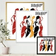 thumbnail image 4 of Designart 'Beautiful Red Black and Yellow Dancers Afro American Silhouettes' Modern Framed Canvas Wall Art Print, 4 of 5