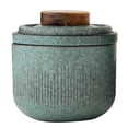 thumbnail image 1 of 1 Set Ceramic Tea Set Travel Portable Tea Cup Outdoor Tea Ware (Matcha Green), 1 of 8