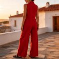 thumbnail image 4 of Womens Sleeveless Linen Jumpsuit Casual Loose Fit Wide Leg One Piece Outfit with Pockets, XL, 4 of 4