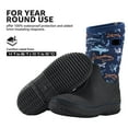 thumbnail image 3 of HISEA Kids Rain Boots, Waterproof Insulated Rubber Neoprene Boots, Bule Shark, Size 4, 3 of 9