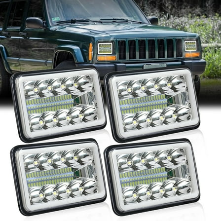 4PCS 4x6" LED Headlights Hi/Lo Sealed Beam DRL For 1977-1986 Chevrolet Caprice