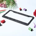 thumbnail image 4 of Handcrafted Black Crystal Premium Stainless Steel License Plate Frame, 4 of 5