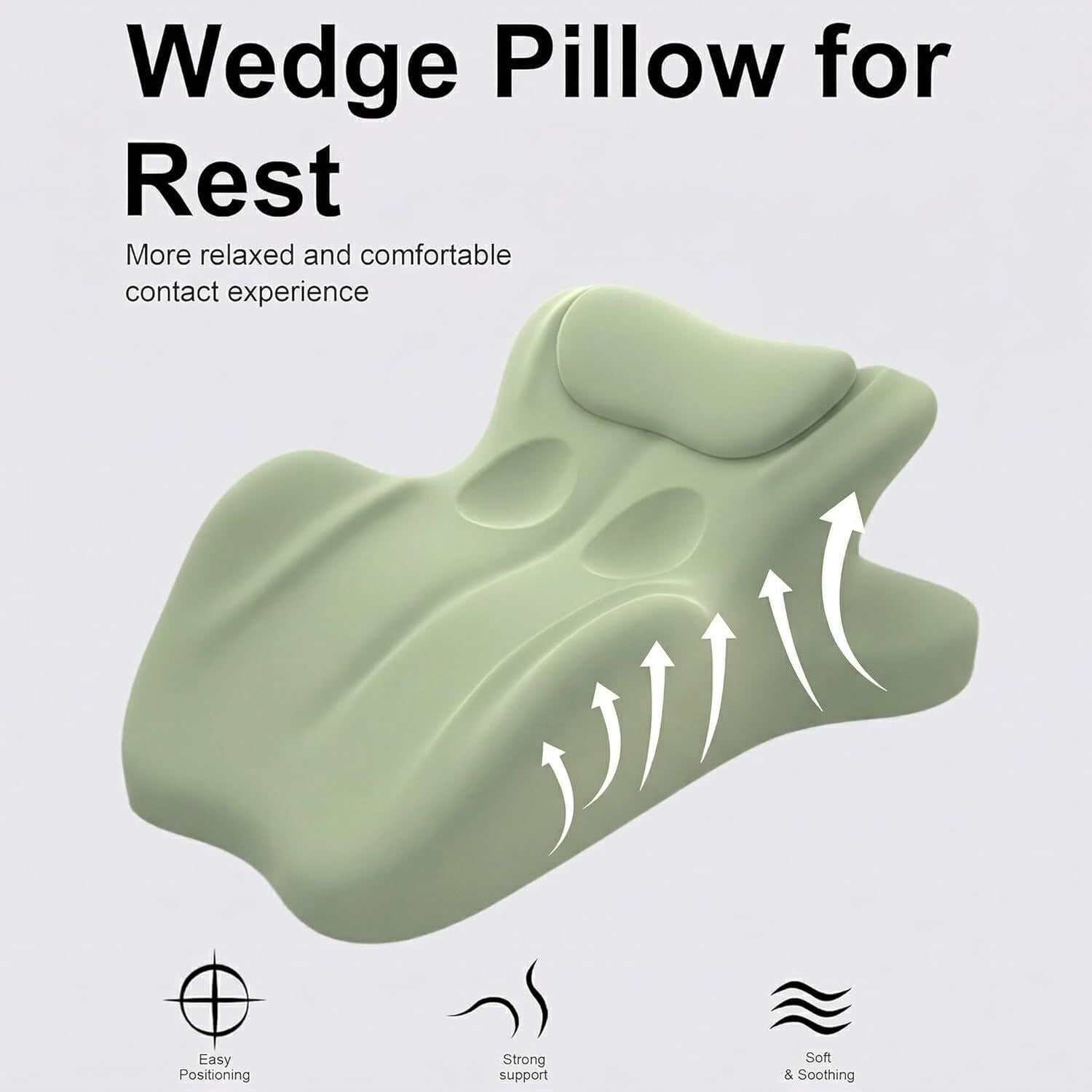 Wedge Pillow Memory Foam 27 Degree Angled Support Multi Position for Waist Neck Reading Relax