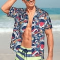 thumbnail image 5 of Yiaed cool rock Skull Print Hawaiian Shirt for Men Short Sleeve Button Down Shirts Beach Shirts for Men-Medium, 5 of 5