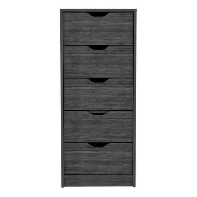 Pemberly Row Commode Contemporaine à 5 Tiroirs en Bois d'Ingénierie, Chêne Fumé