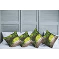 thumbnail image 2 of Ambesonne Forest Throw Pillow Cover 4 Pack, Nature Boardwalk Archway, 24", Beige Green Brown, 2 of 5