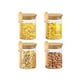 thumbnail image 1 of Frascos de vidrio con tapa de bambú y cucharas, con tapa hermética, contenedores de vidrio para almacenamiento de alimentos de 15 oz/450 ml, 9 unidades, 1 of 5