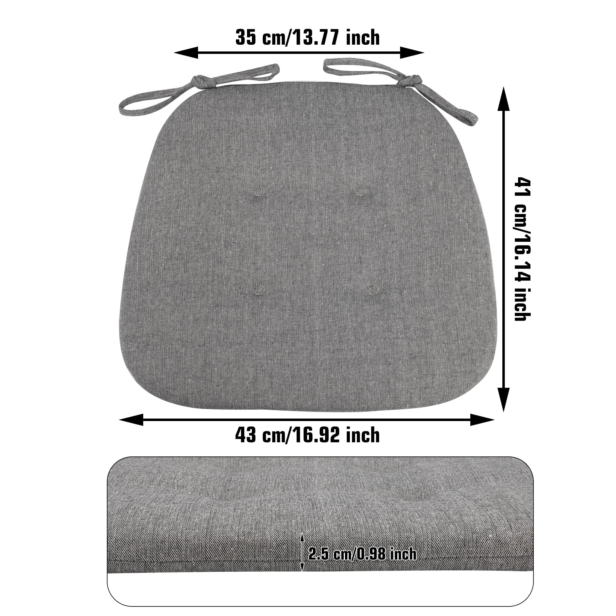 SAYFUT Outdoor Seat Pads Seat Cushions Solid Waterproof Patio Seat Chair Cushions 17 x 16 Rounded Square Patio Cushions